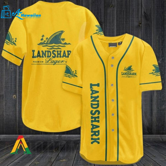 Yellow Landshark Lager Baseball Jersey