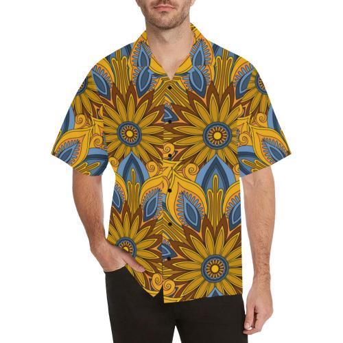 Yellow Mandala Hindu Hawaiian Shirt