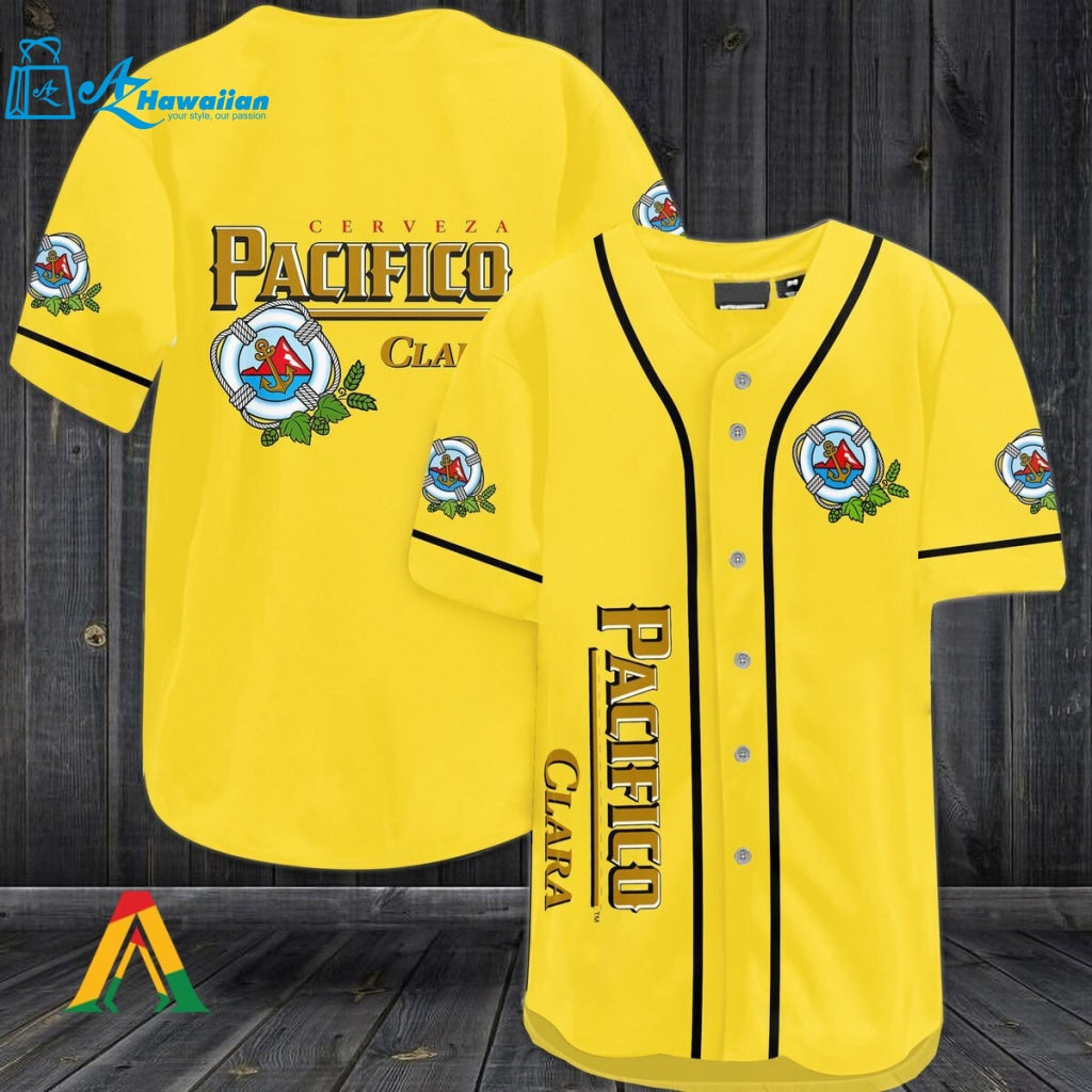 Yellow Pacifico Beer Baseball Jersey