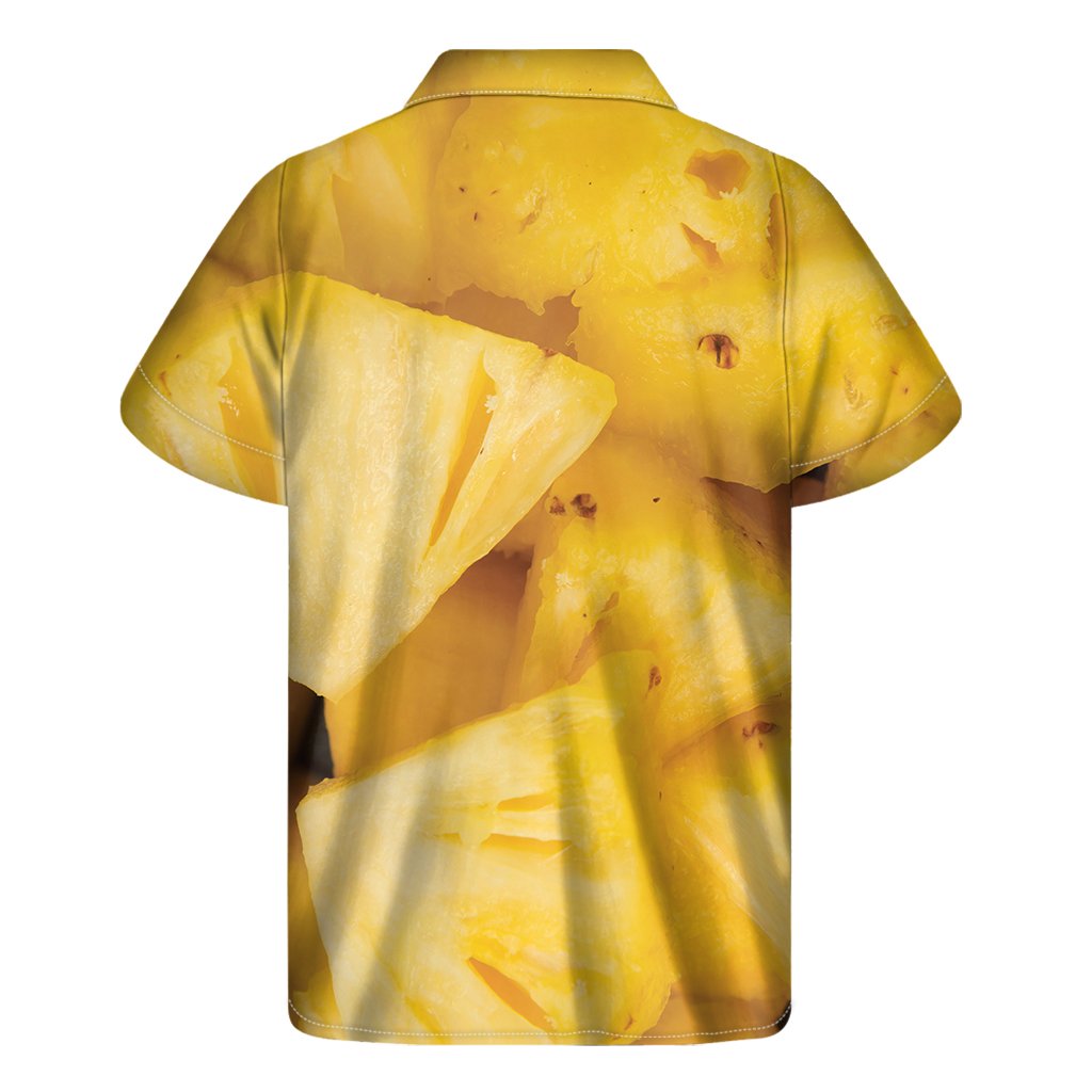 Yellow Pineapple Pieces Print Mens Short Sleeve Shirt Hawaiian