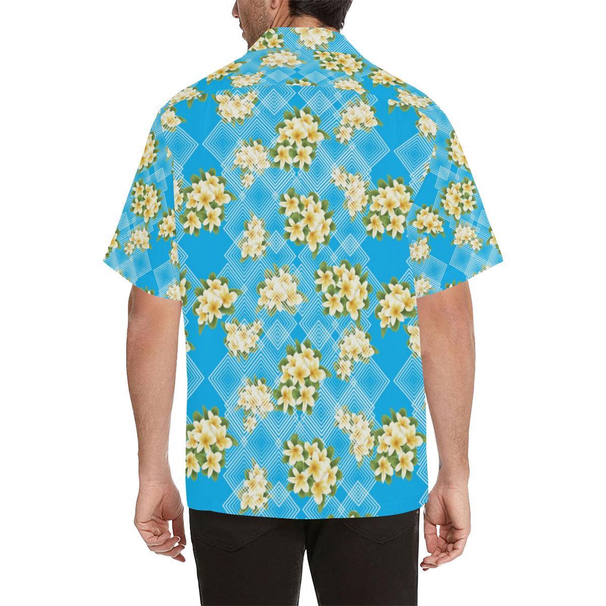 Yellow Plumeria Design Print Pattern Hawaiian Shirt