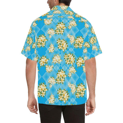 Yellow Plumeria Design Print Pattern Hawaiian Shirt