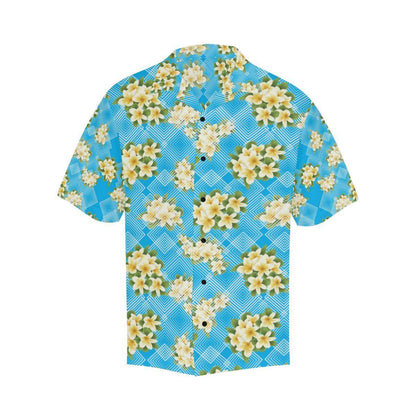 Yellow Plumeria Design Print Pattern Hawaiian Shirt