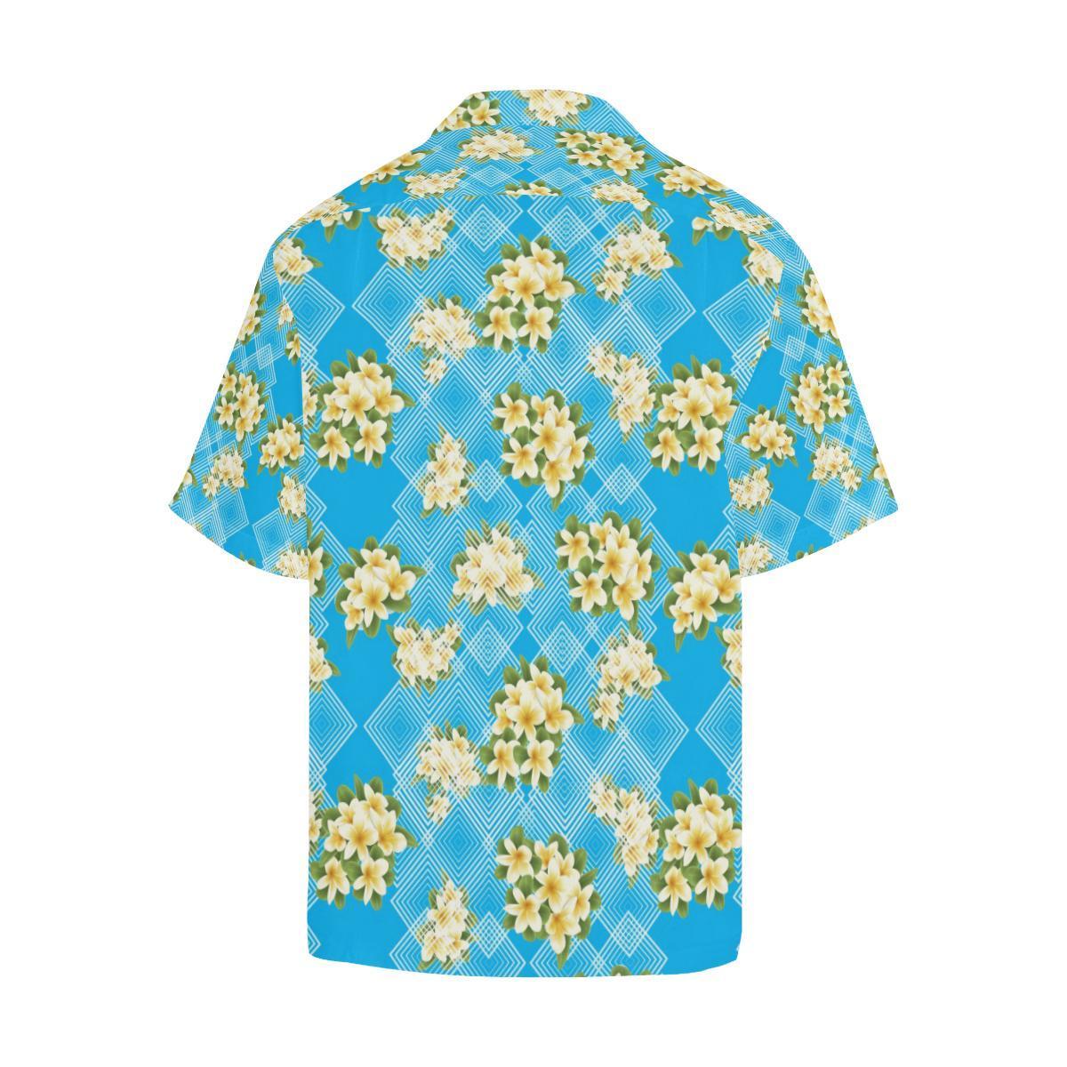 Yellow Plumeria Design Print Pattern Hawaiian Shirt