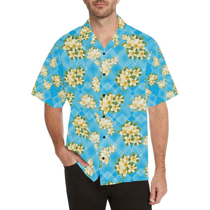 Yellow Plumeria Design Print Pattern Hawaiian Shirt