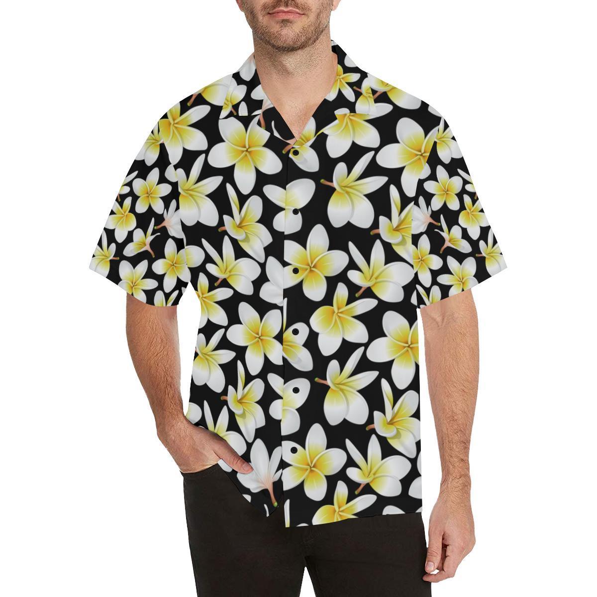 Yellow Plumeria Hawaiian Flowers Shirt