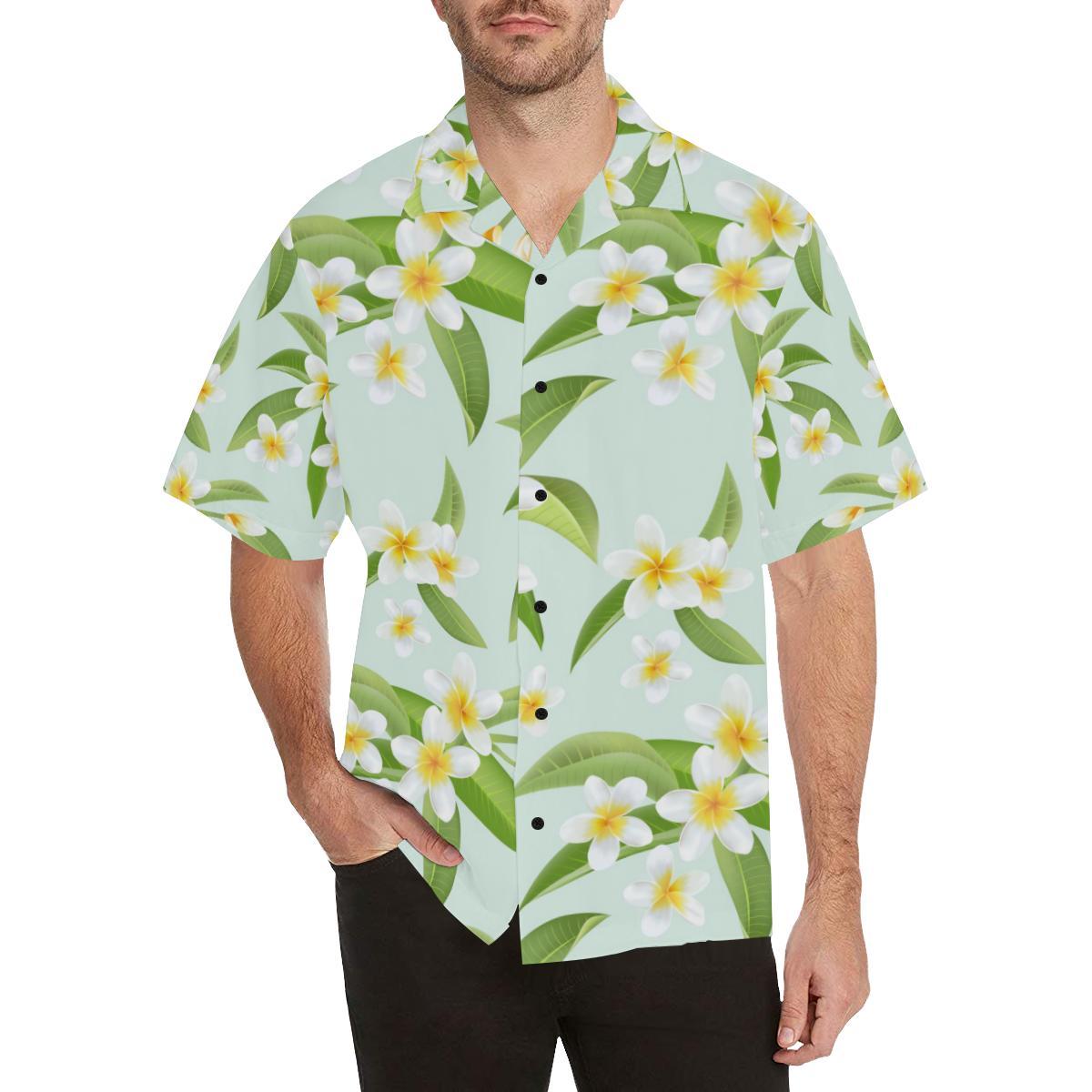 Yellow Plumeria Pattern Print Design Pm4 Hawaiian Shirt