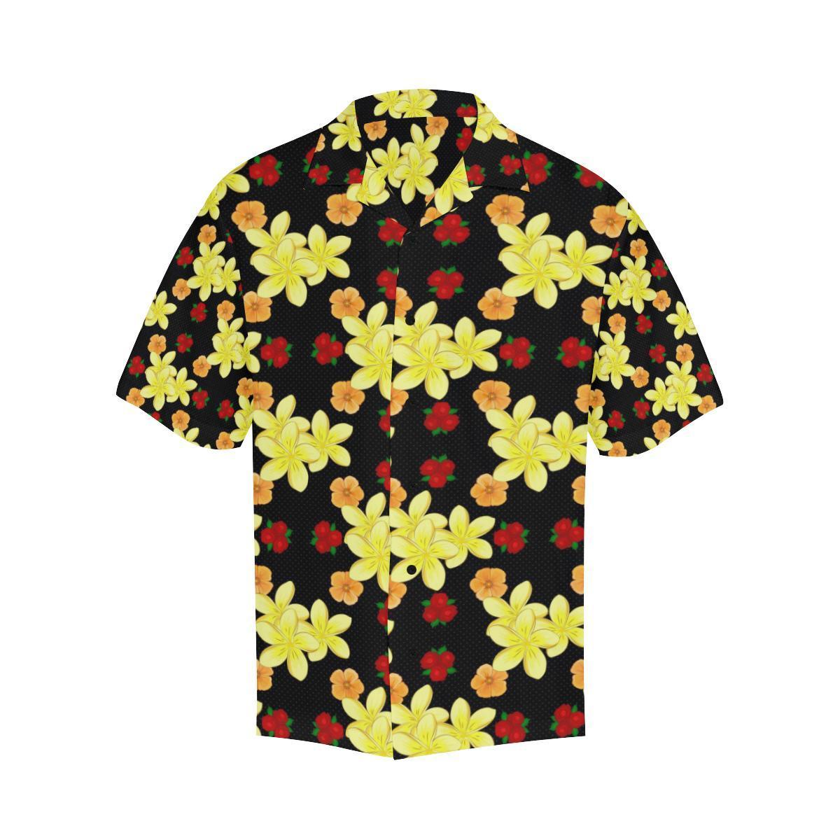 Yellow Plumeria Pattern Print Design Pm Hawaiian Shirt