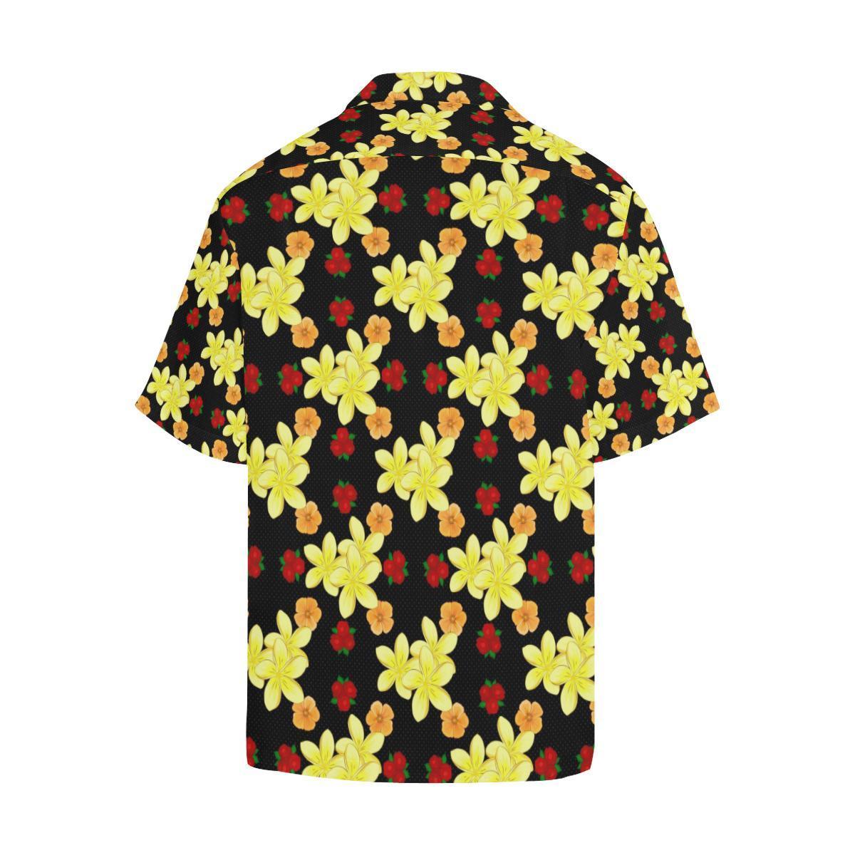 Yellow Plumeria Pattern Print Design Pm Hawaiian Shirt