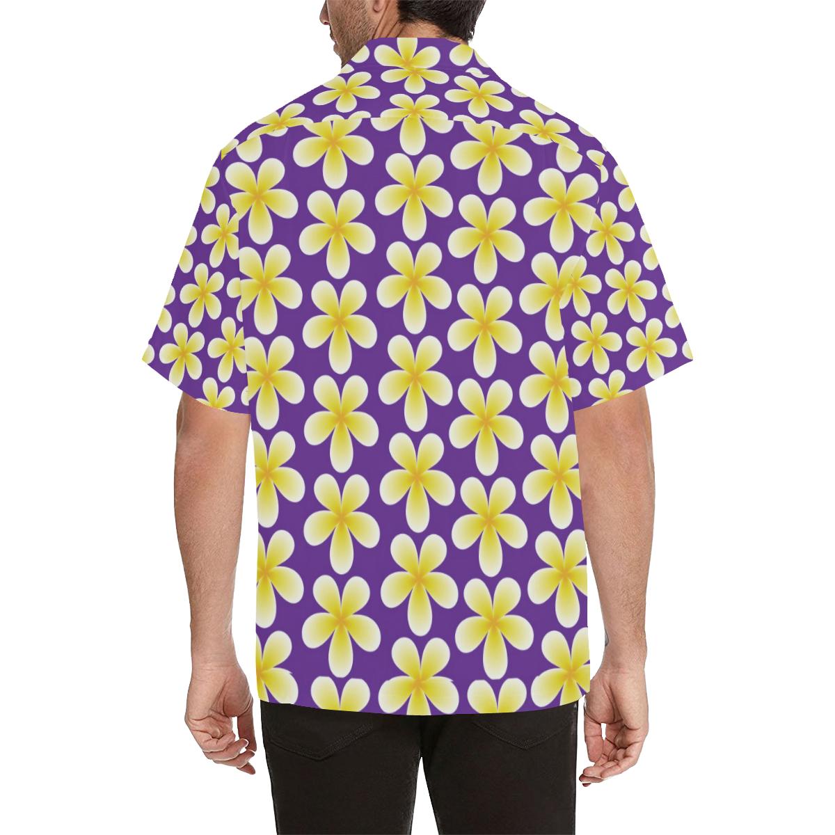 Yellow Plumeria Pattern Print Design Pm Hawaiian Shirt