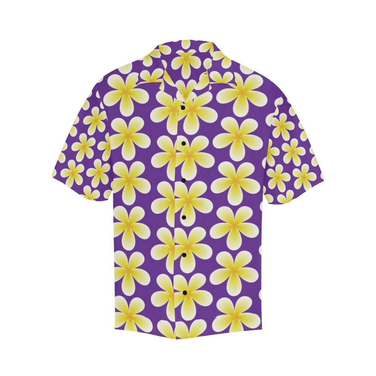 Yellow Plumeria Pattern Print Design Pm Hawaiian Shirt