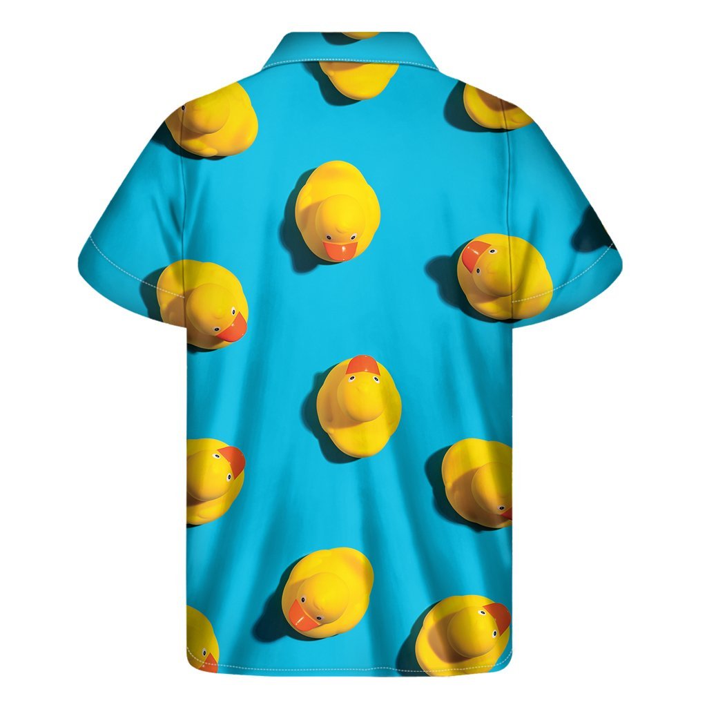 Yellow Rubber Ducks Print Mens Short Sleeve Shirt Hawaiian