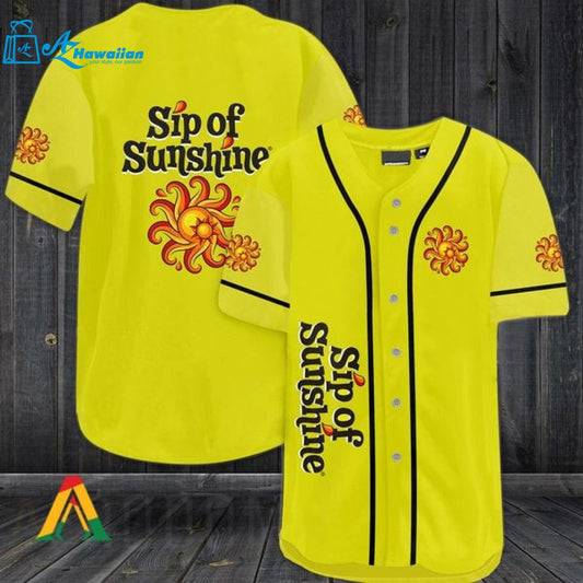 Yellow Sip Of Sunshine Baseball Jersey