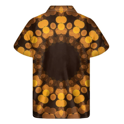 Yellow Spot Kaleidoscope Print Mens Short Sleeve Shirt Hawaiian