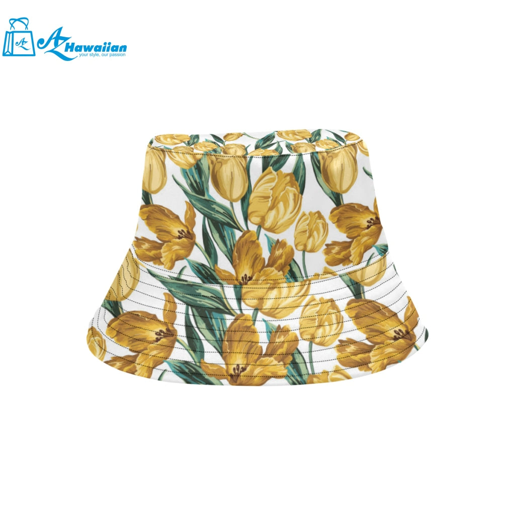 yellow tulips pattern Unisex Bucket Hat