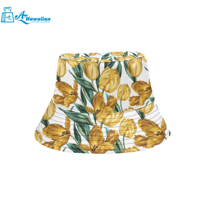 yellow tulips pattern Unisex Bucket Hat