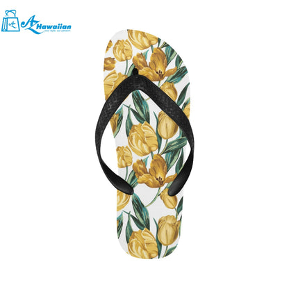 yellow tulips pattern Unisex Flip Flops