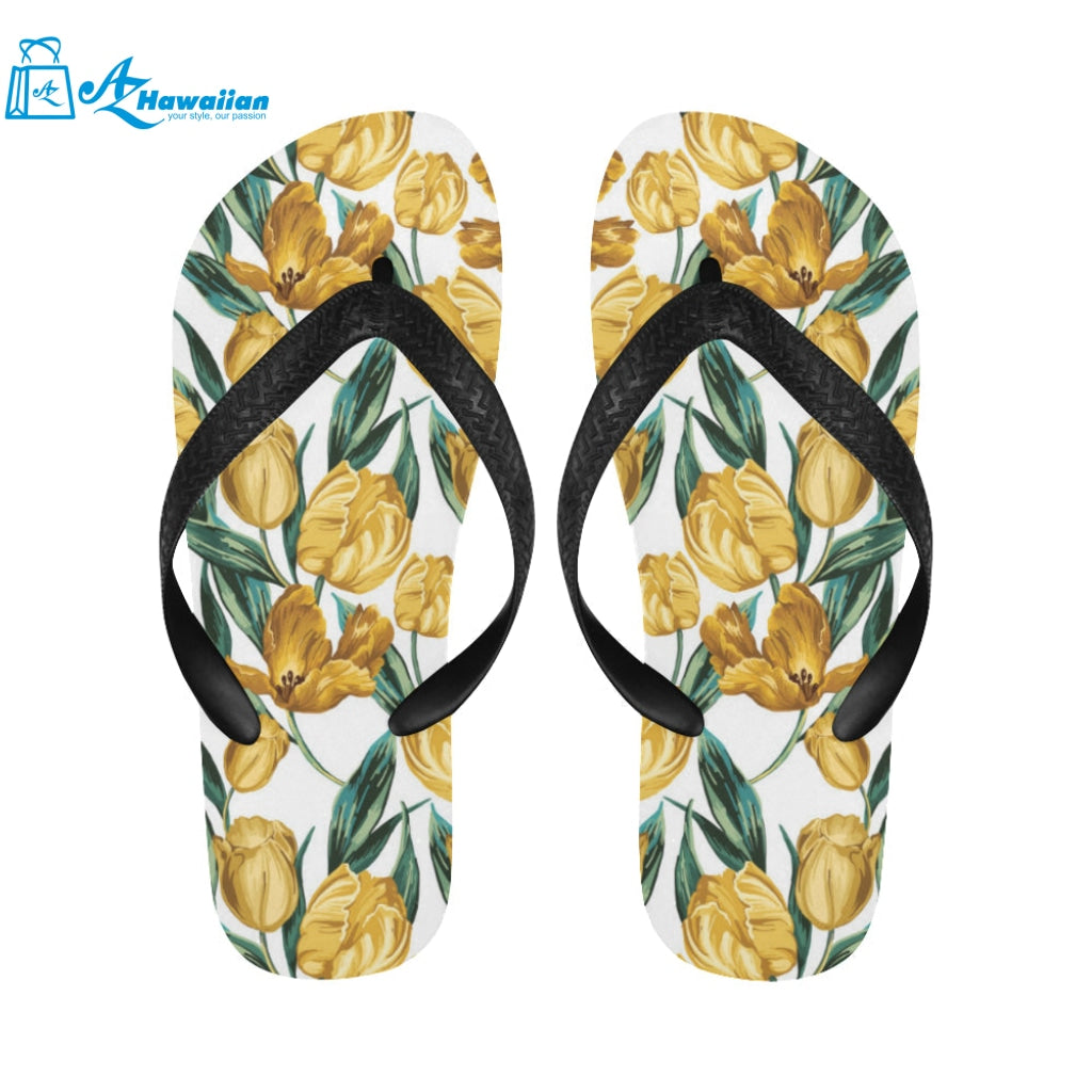 yellow tulips pattern Unisex Flip Flops