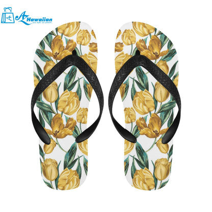 yellow tulips pattern Unisex Flip Flops