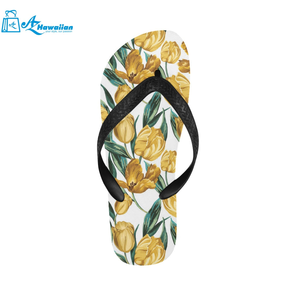 yellow tulips pattern Unisex Flip Flops