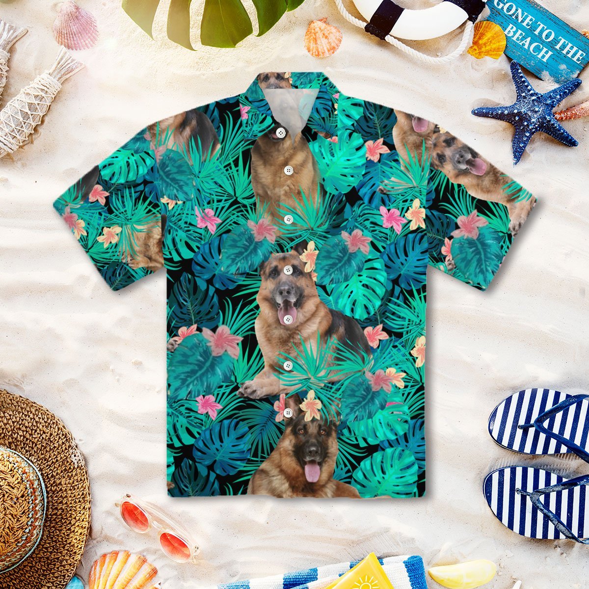 OragonTee German Shepherd Tropical Hawaiian Shirt | For Men & Women | Adult | HW1559