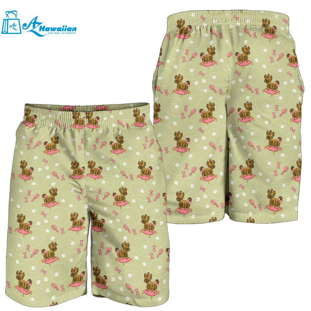 Yorkshire Terrier Pattern Print Design 01 Men Shorts