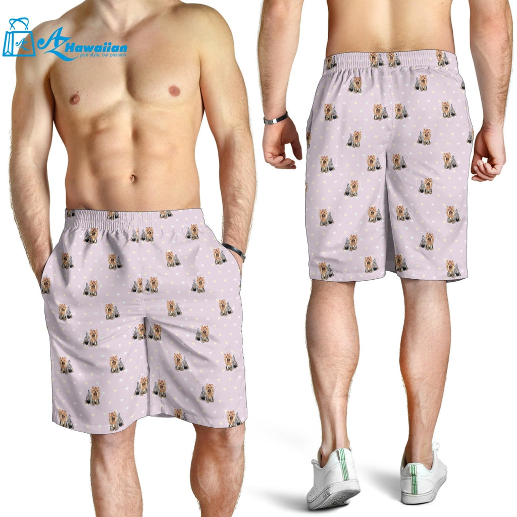 Yorkshire Terrier Pattern Print Design 02 Men Shorts