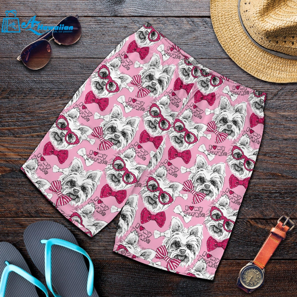 Yorkshire Terrier Pattern Print Design 03 Men Shorts