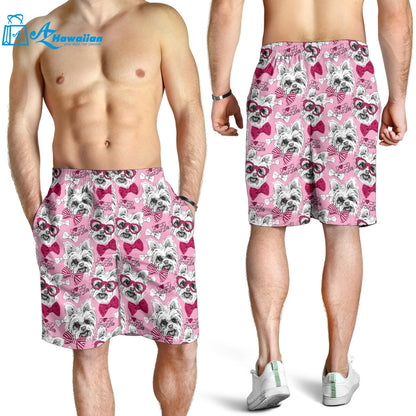 Yorkshire Terrier Pattern Print Design 03 Men Shorts