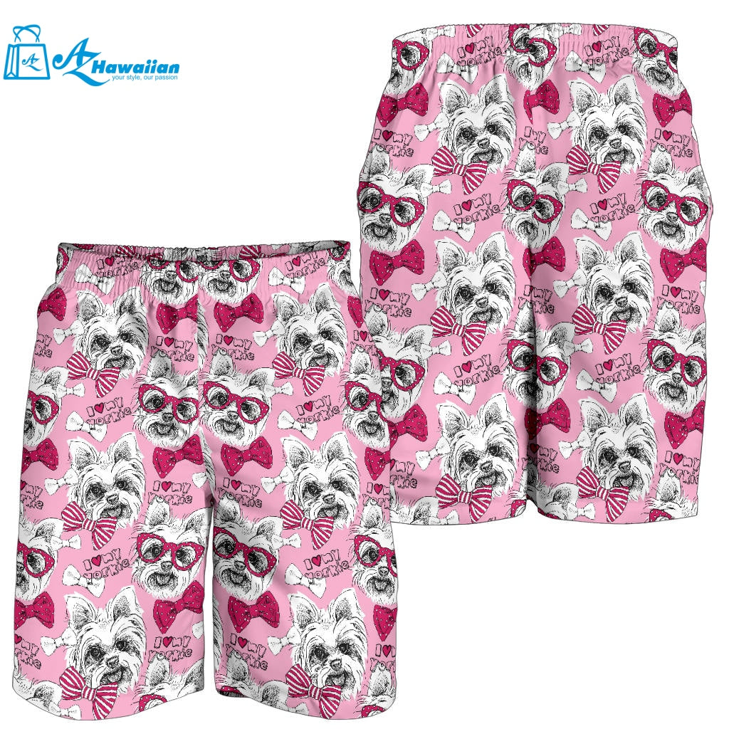 Yorkshire Terrier Pattern Print Design 03 Men Shorts