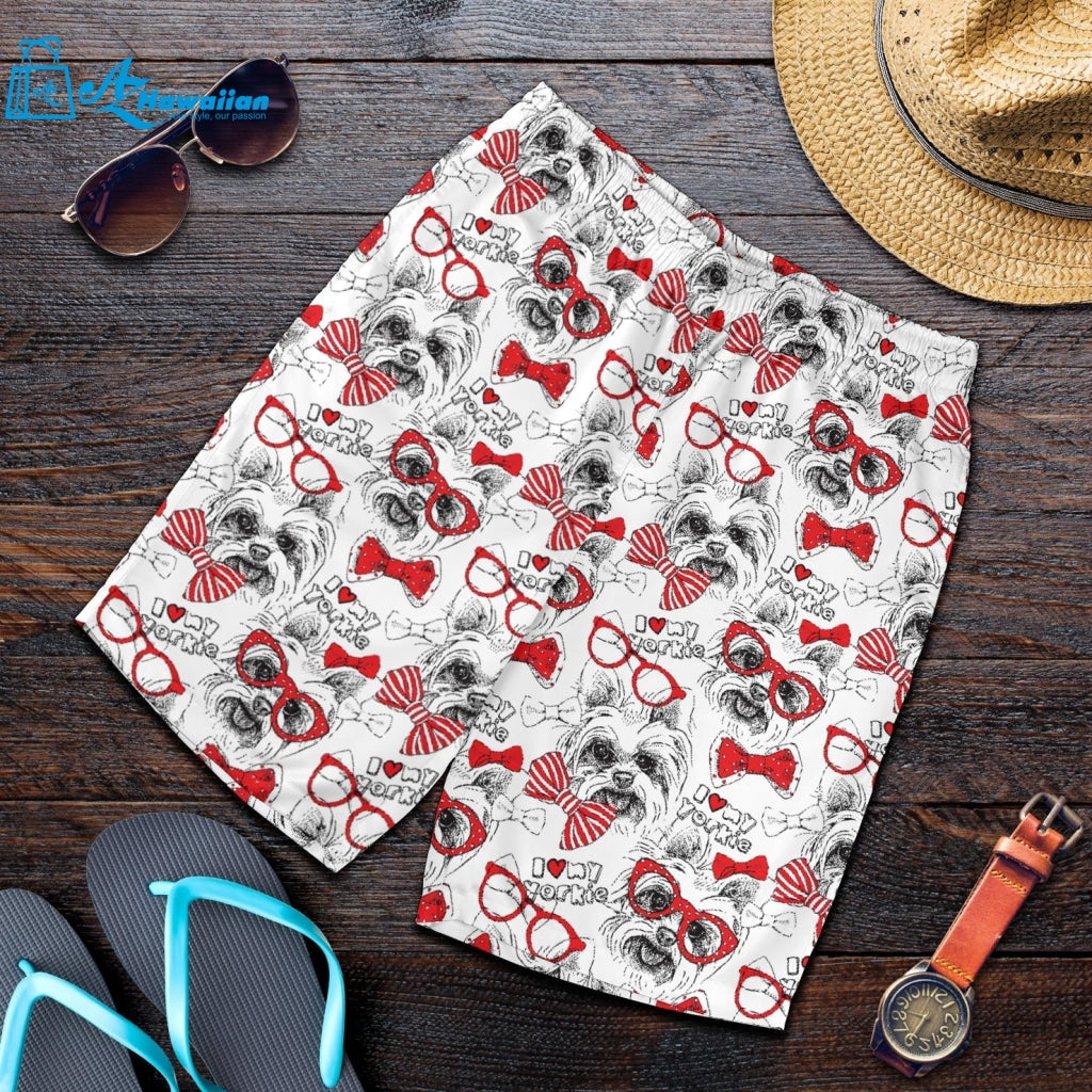 Yorkshire Terrier Pattern Print Design 04 Men Shorts