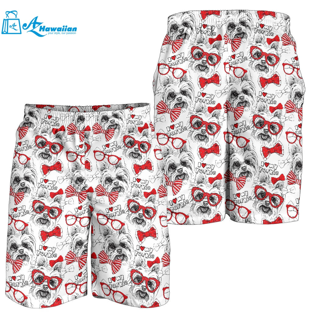 Yorkshire Terrier Pattern Print Design 04 Men Shorts