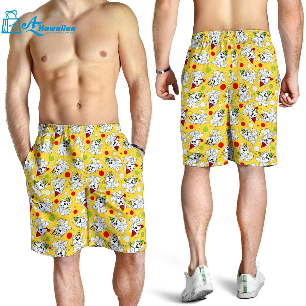 Yorkshire Terrier Pattern Print Design 05 Men Shorts