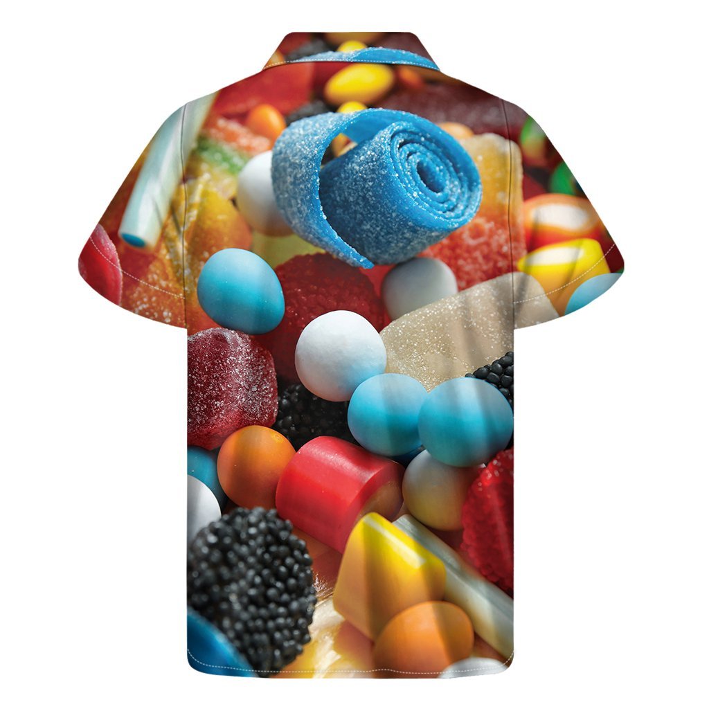 Yummy Gummy Print Mens Short Sleeve Shirt Hawaiian