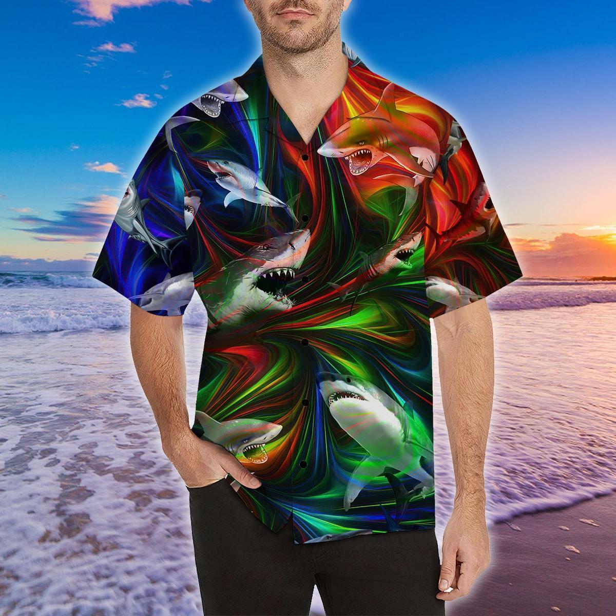 Amazing Shark Hippie Hawaii Shirt-Ml Hawaiian Shirt