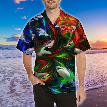 Amazing Shark Hippie Hawaii Shirt-Ml Hawaiian Shirt