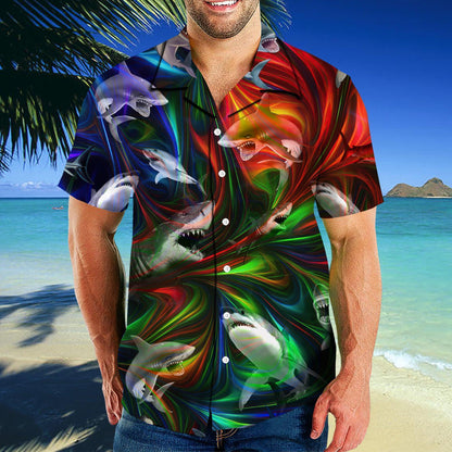 Amazing Shark Hippie Hawaii Shirt-Ml Hawaiian Shirt