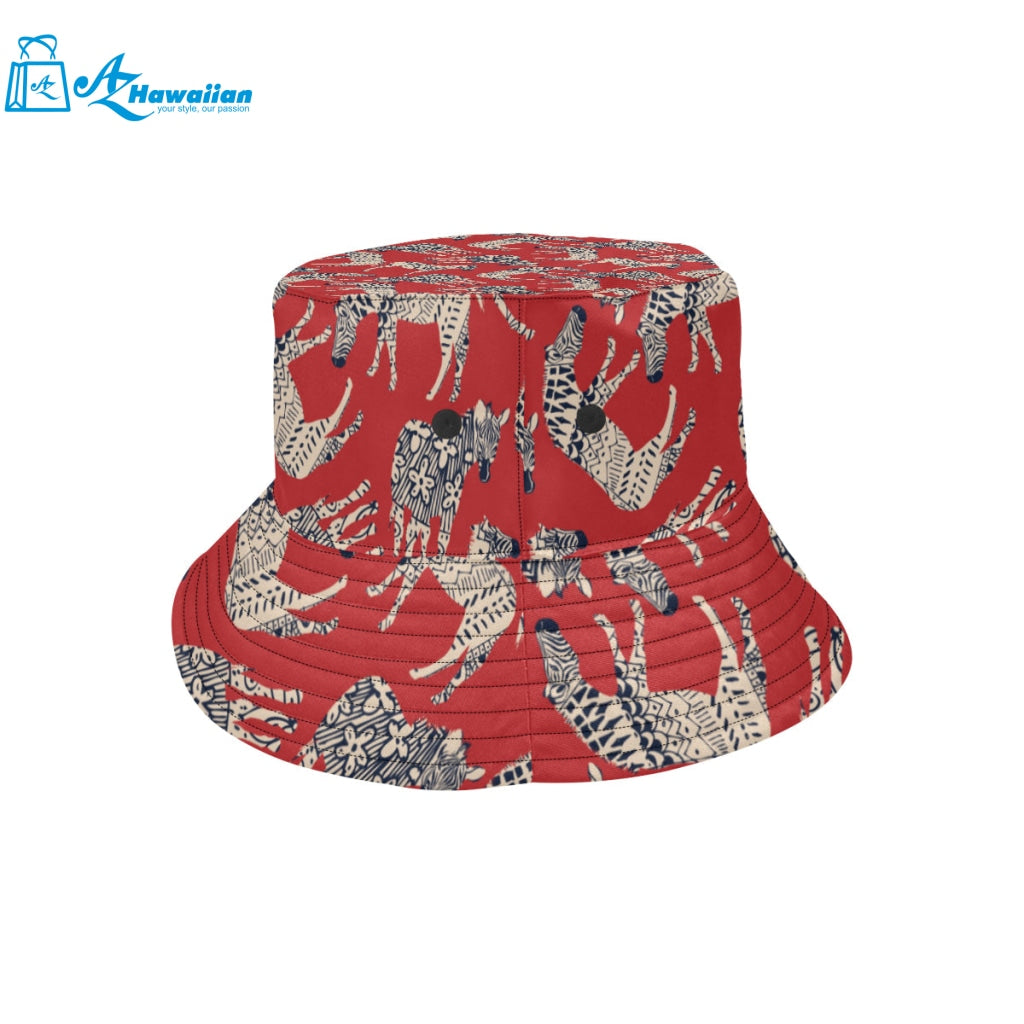 Zebra abstract red background Unisex Bucket Hat