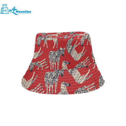 Zebra abstract red background Unisex Bucket Hat