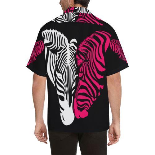 Zebra Black Pink Heat Shap Hawaiian Shirt