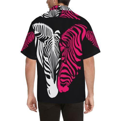 Zebra Black Pink Heat Shap Hawaiian Shirt