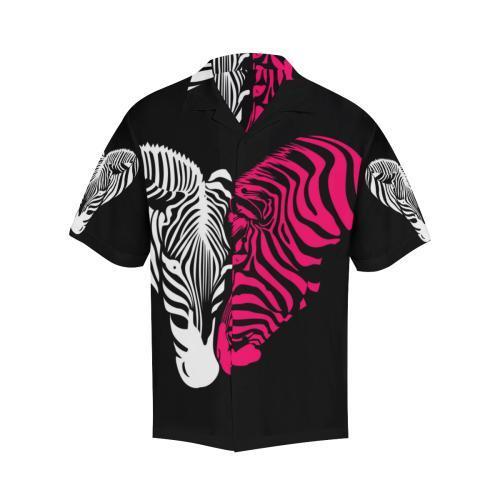 Zebra Black Pink Heat Shap Hawaiian Shirt