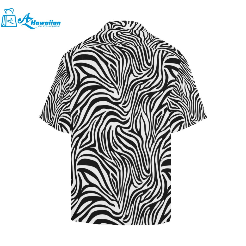 Zebra Skin Pattern Mens All Over Print Hawaiian Shirt