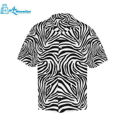 Zebra Skin Pattern Mens All Over Print Hawaiian Shirt