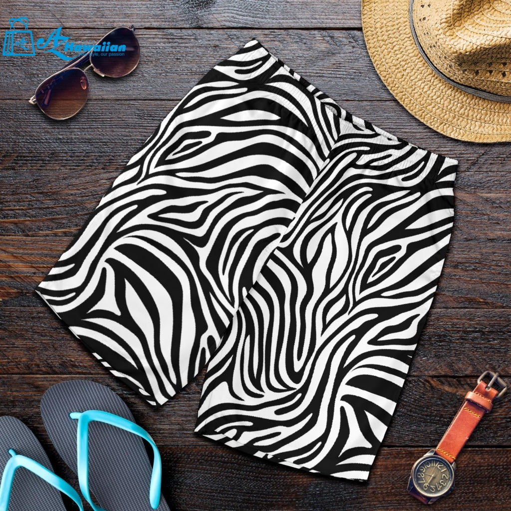 Zebra Skin Pattern Men Shorts