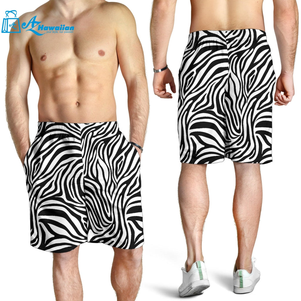 Zebra Skin Pattern Men Shorts