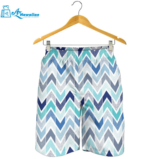 Zigzag Chevron Blue Pattern Men Shorts