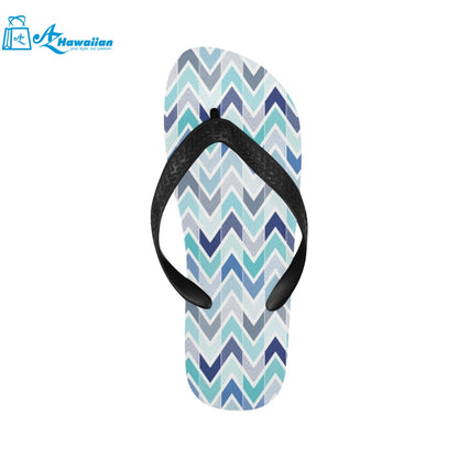 zigzag chevron blue pattern Unisex Flip Flops