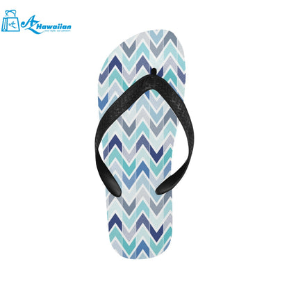 zigzag chevron blue pattern Unisex Flip Flops