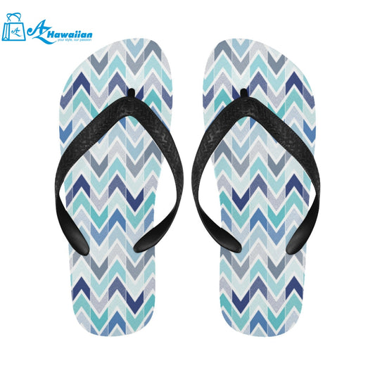 zigzag chevron blue pattern Unisex Flip Flops